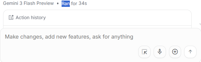 Google AI Studio interface after a response has finished running